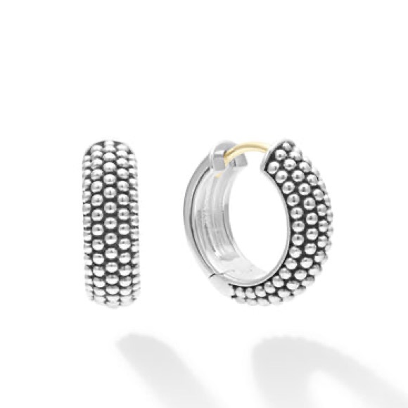 LAGOS Jewelry - LAGOS Signature Caviar Sterling Silver
Huggie Hoop Earrings